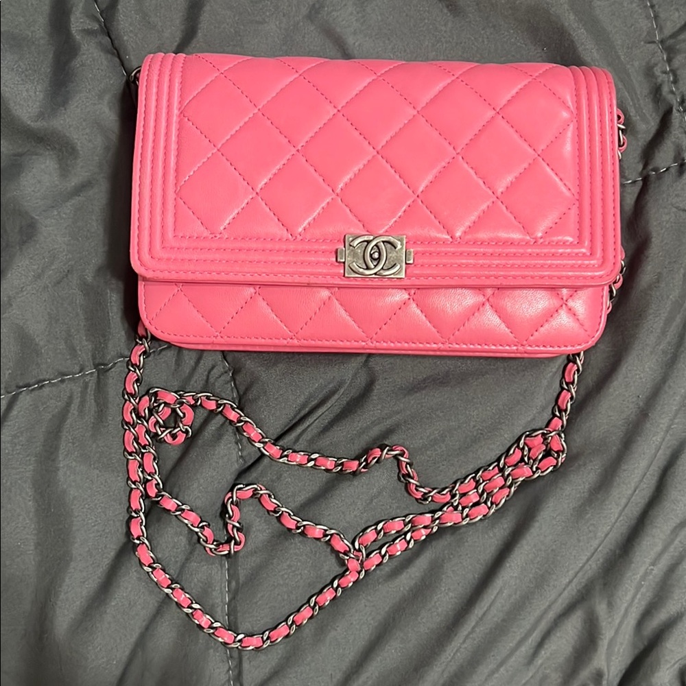 Chanel Pink Crossbody Bag with Quilted Design